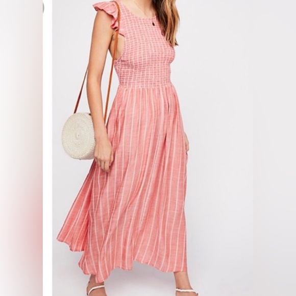 Free People Dresses & Skirts - Free People Butterflies Striped Midi Dress
